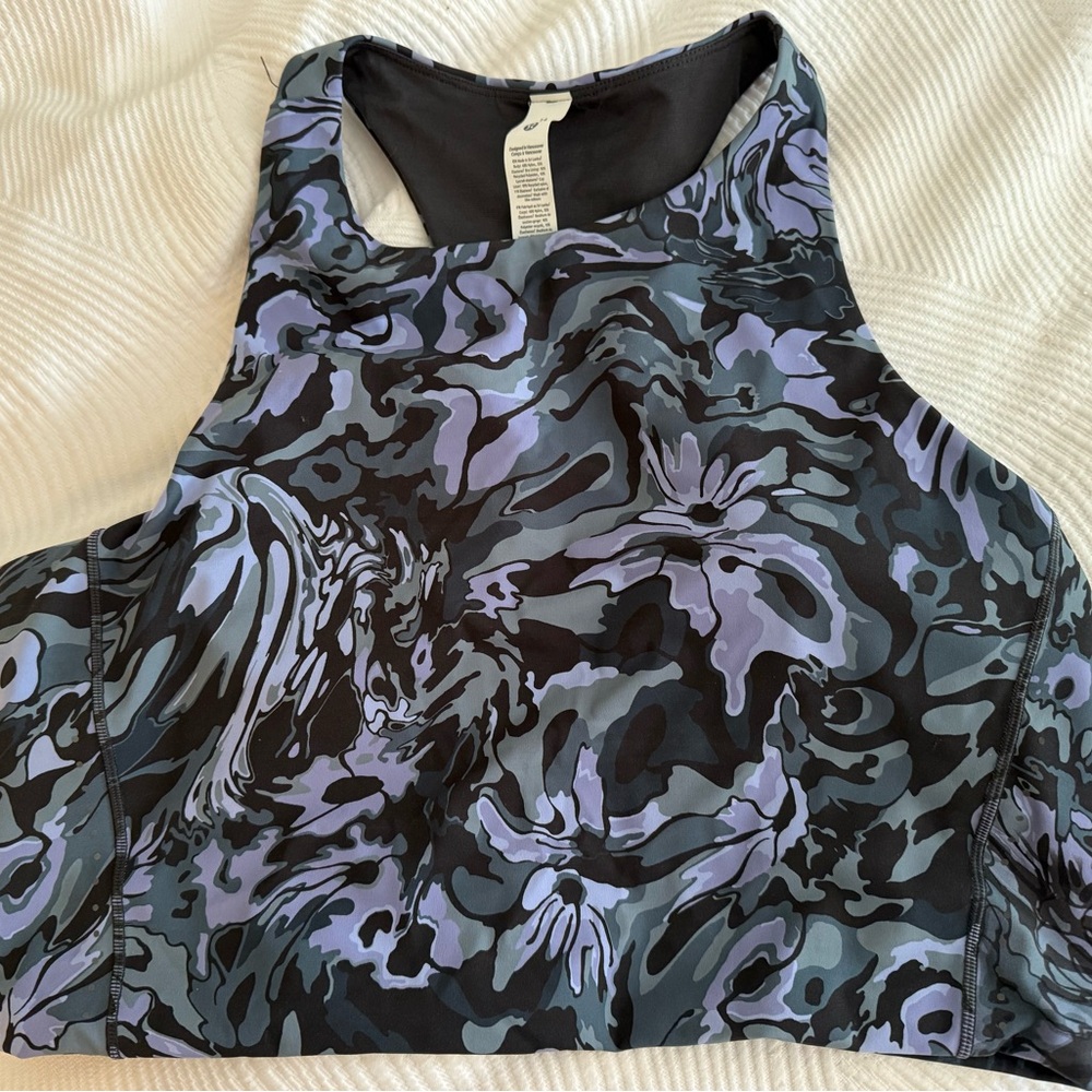 Abstract Patterned Colorful Lululemon Cropped Tank Top - Size 14